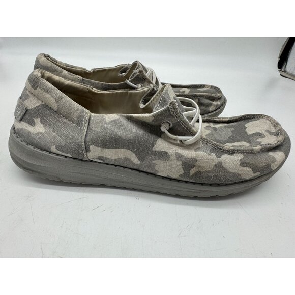 Hey Dude Wendy Funk Cloud Camo Sneakers Womens 10 Gray Slip-On Casual Flats - Picture 11 of 14